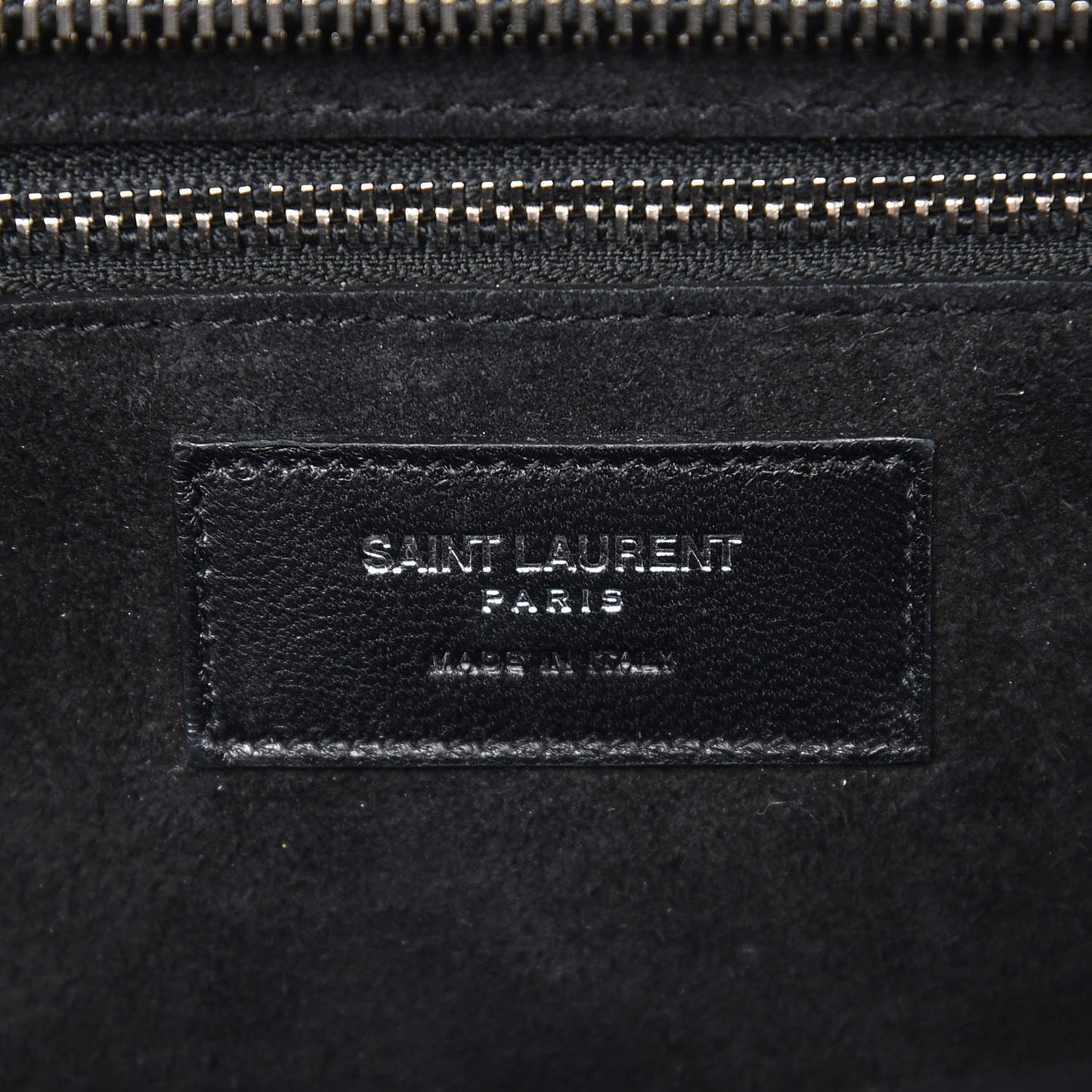 Calfskin Crocodile Embossed Small Cabas Rive Gauche Black
