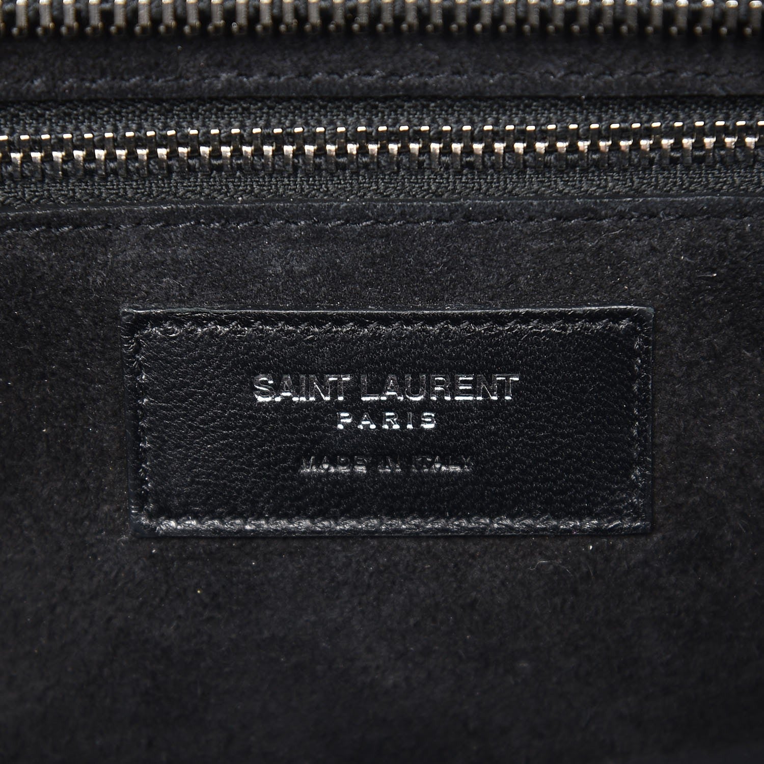 Saint Laurent Calfskin Crocodile Embossed Small Cabas Rive Gauche Black 6 of 12
