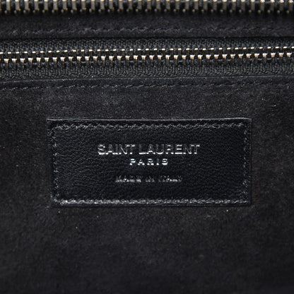 Saint Laurent Calfskin Crocodile Embossed Small Cabas Rive Gauche Black 6 of 12