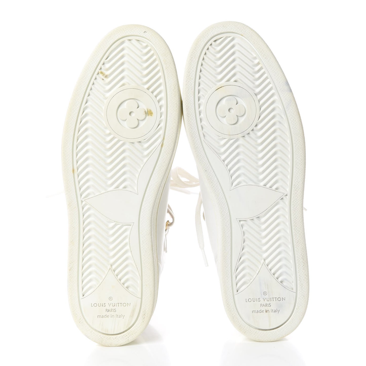 Calfskin Reverse Monogram Boombox High Top Sneakers 38 White