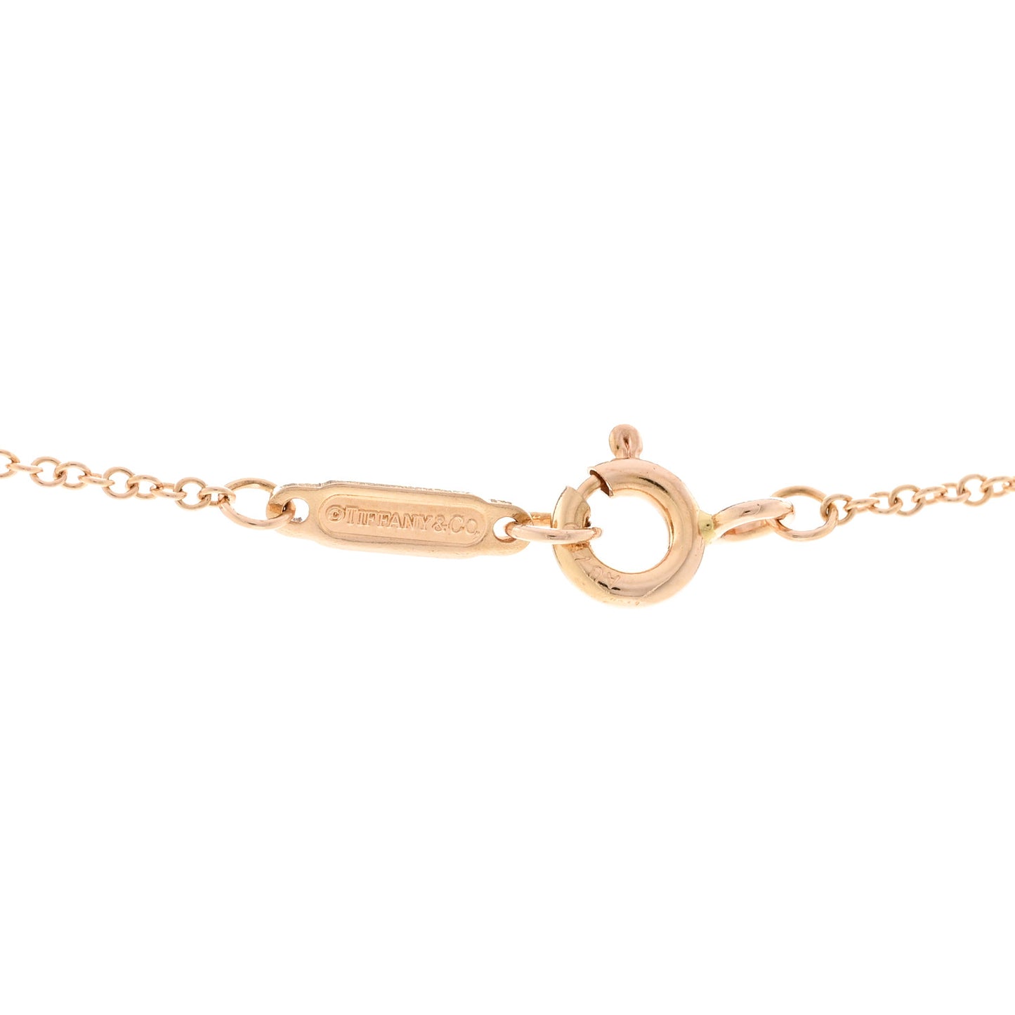 18K Rose Gold Diamond Small T Smile Pendant Necklace