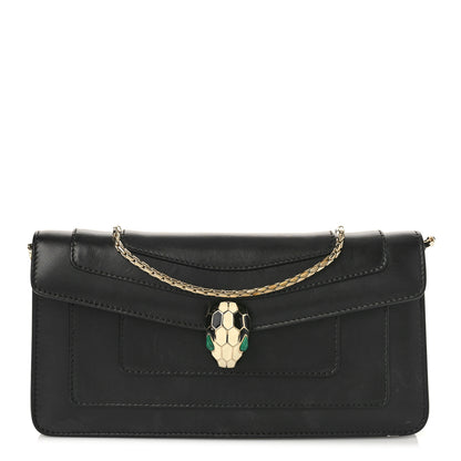 Bulgari Calfskin Serpenti Forever Shoulder Bag Black 3 of 9