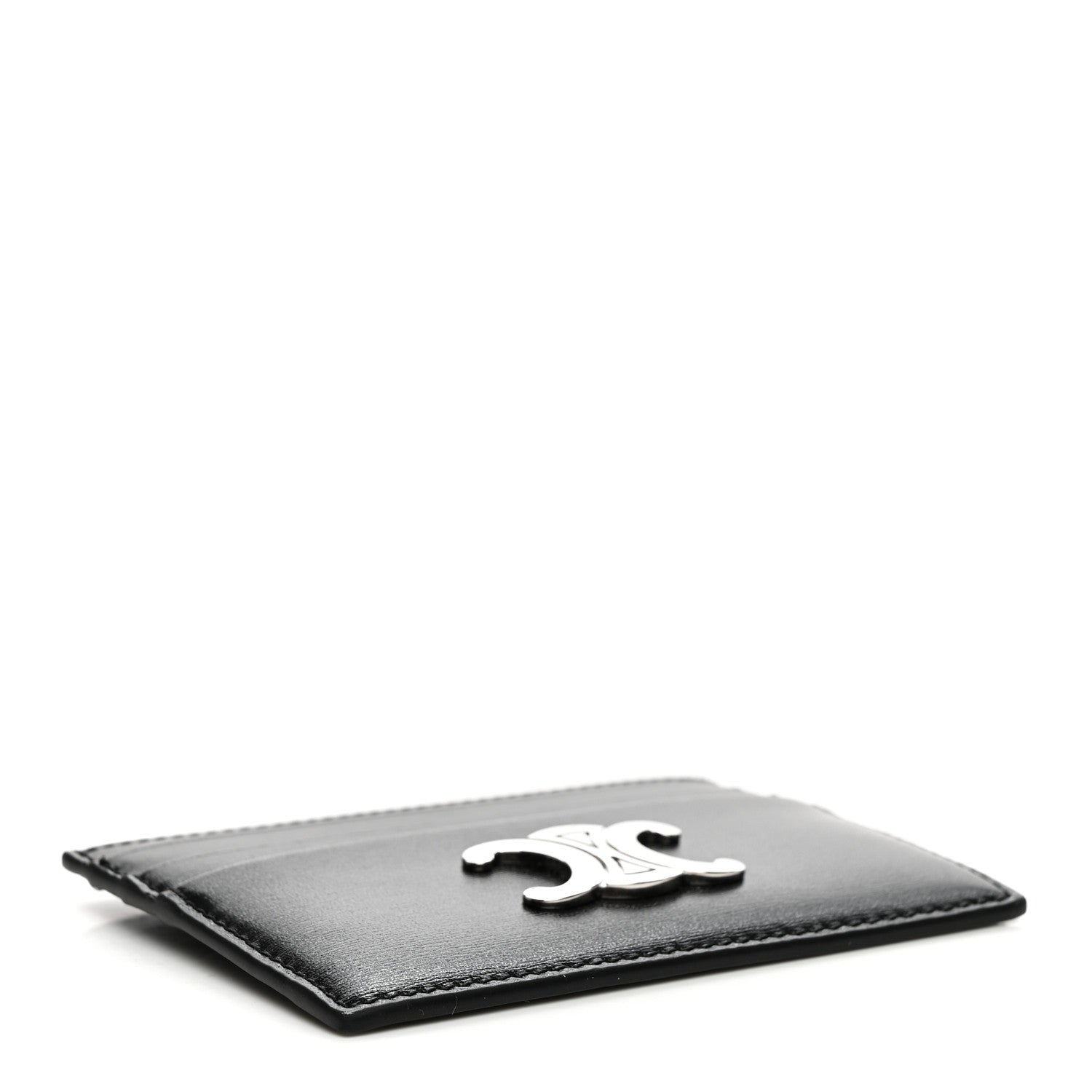 Celine Shiny Calfskin Triomphe Card Holder Black 4 of 9
