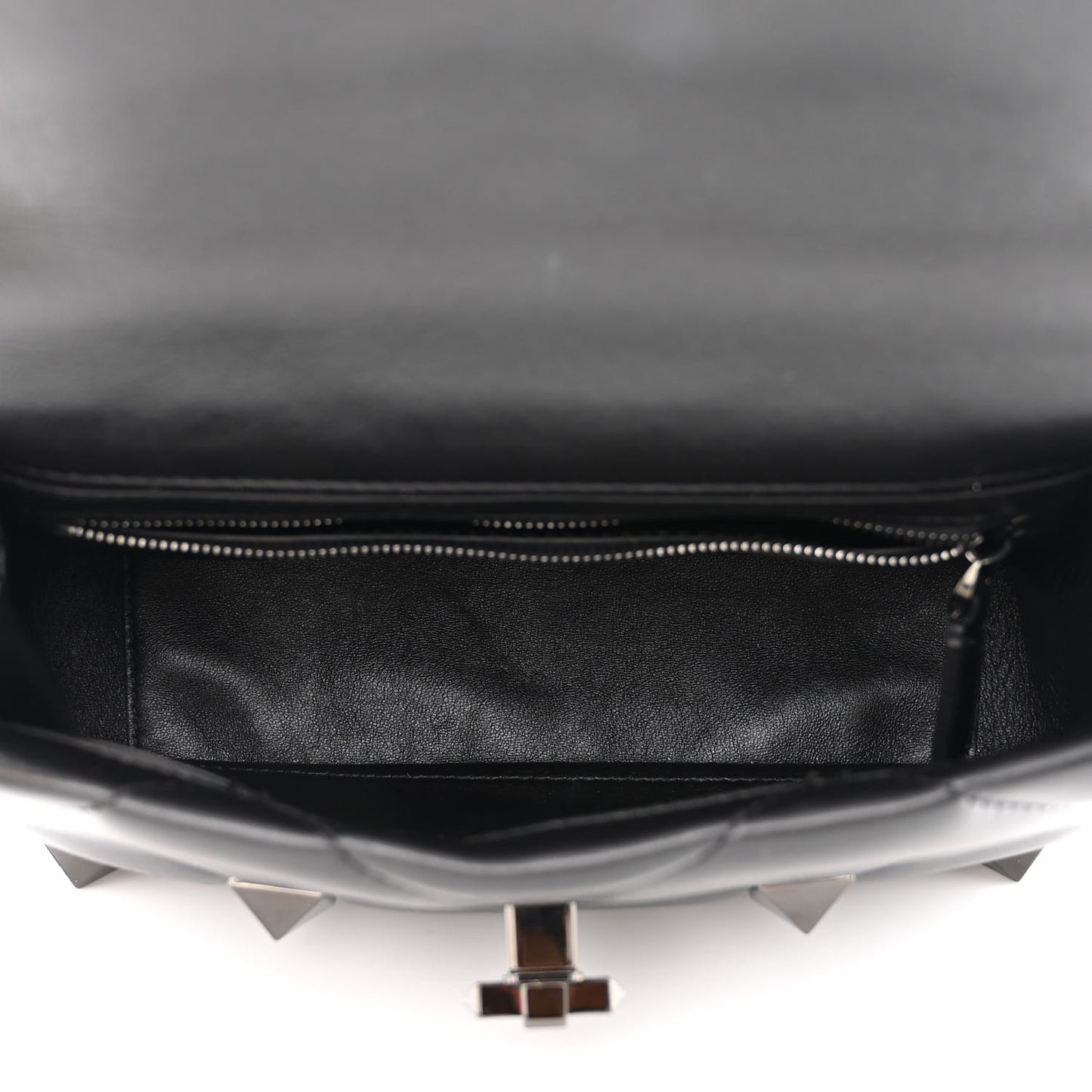 Nappa Monochrome Medium Roman Stud Shoulder Bag Black