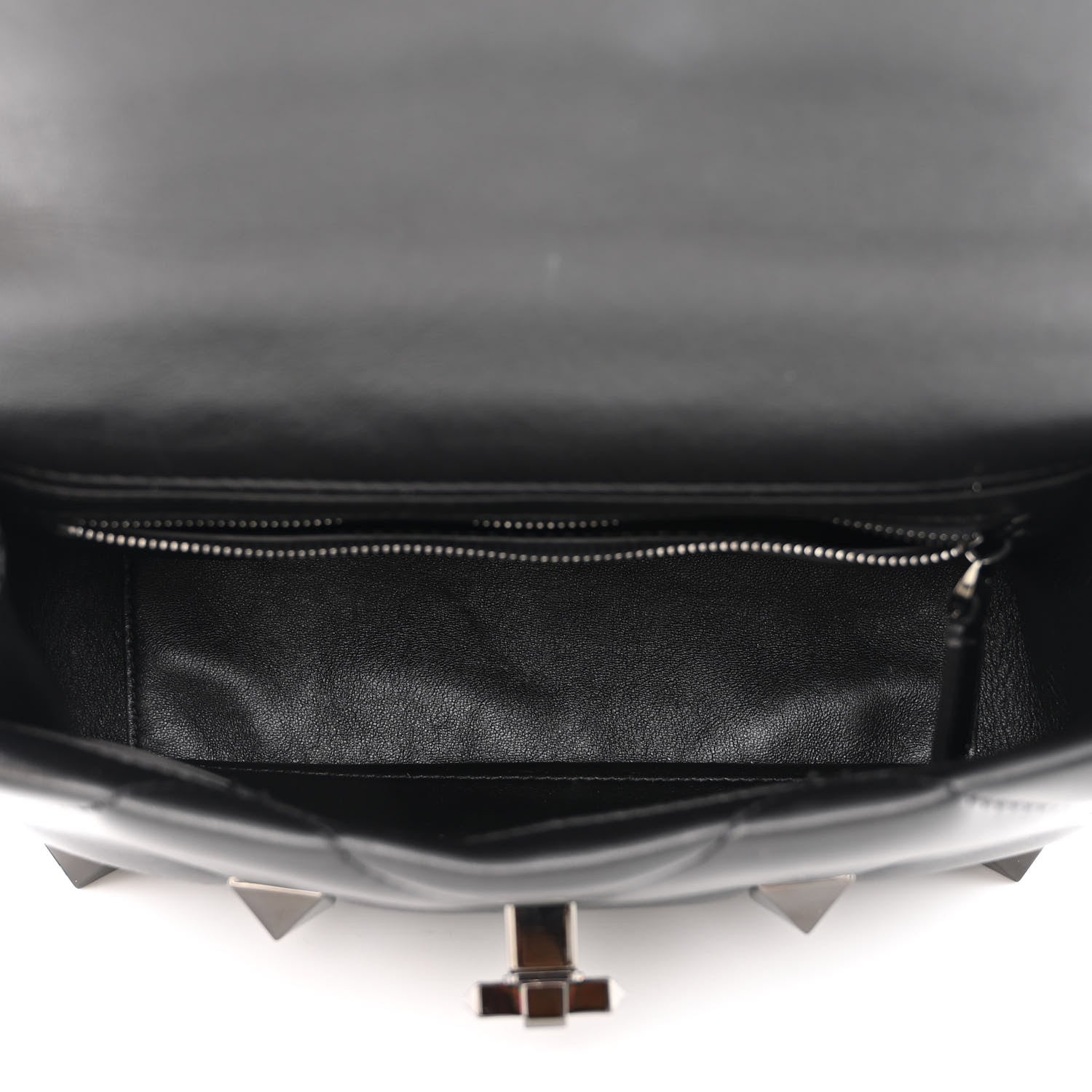 Valentino Garavani Nappa Monochrome Medium Roman Stud Shoulder Bag Black 5 of 11