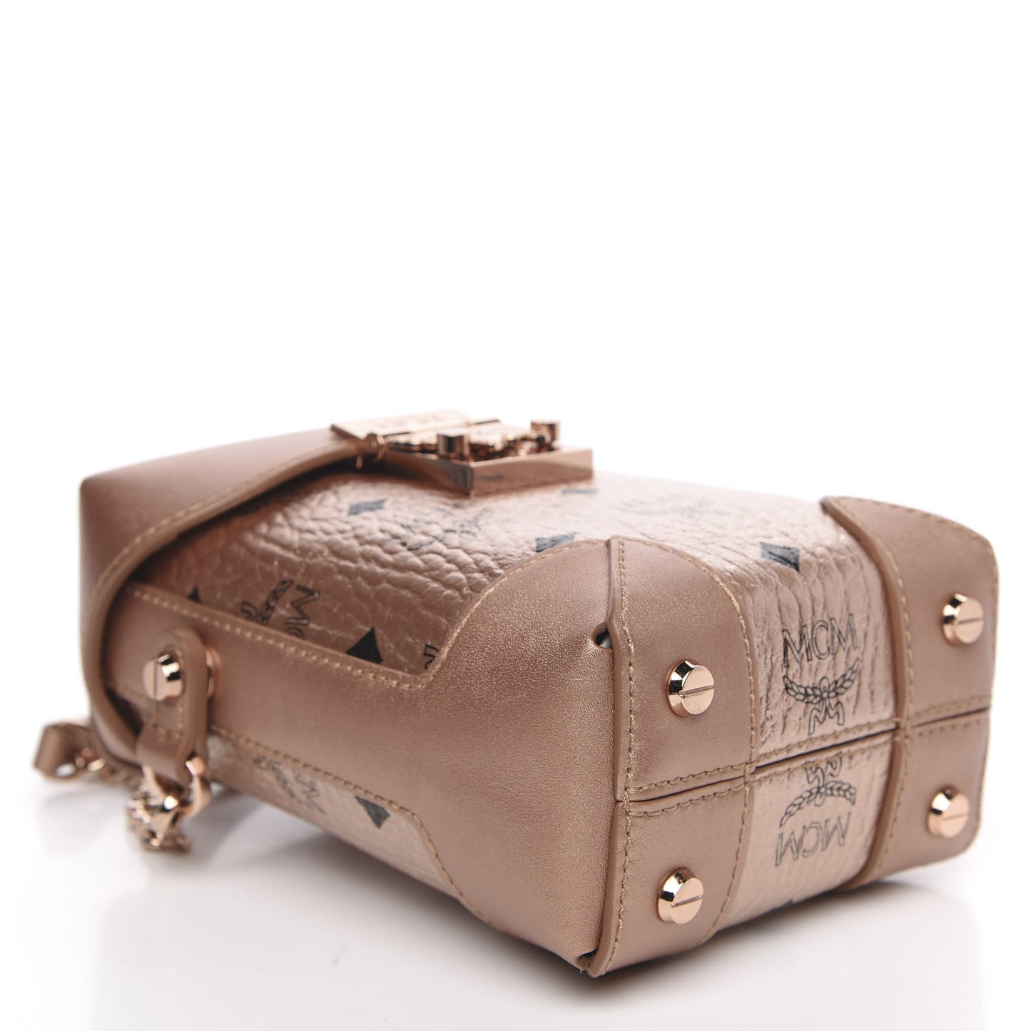 Metallic Visetos Mini Soft Berlin Crossbody Champagne