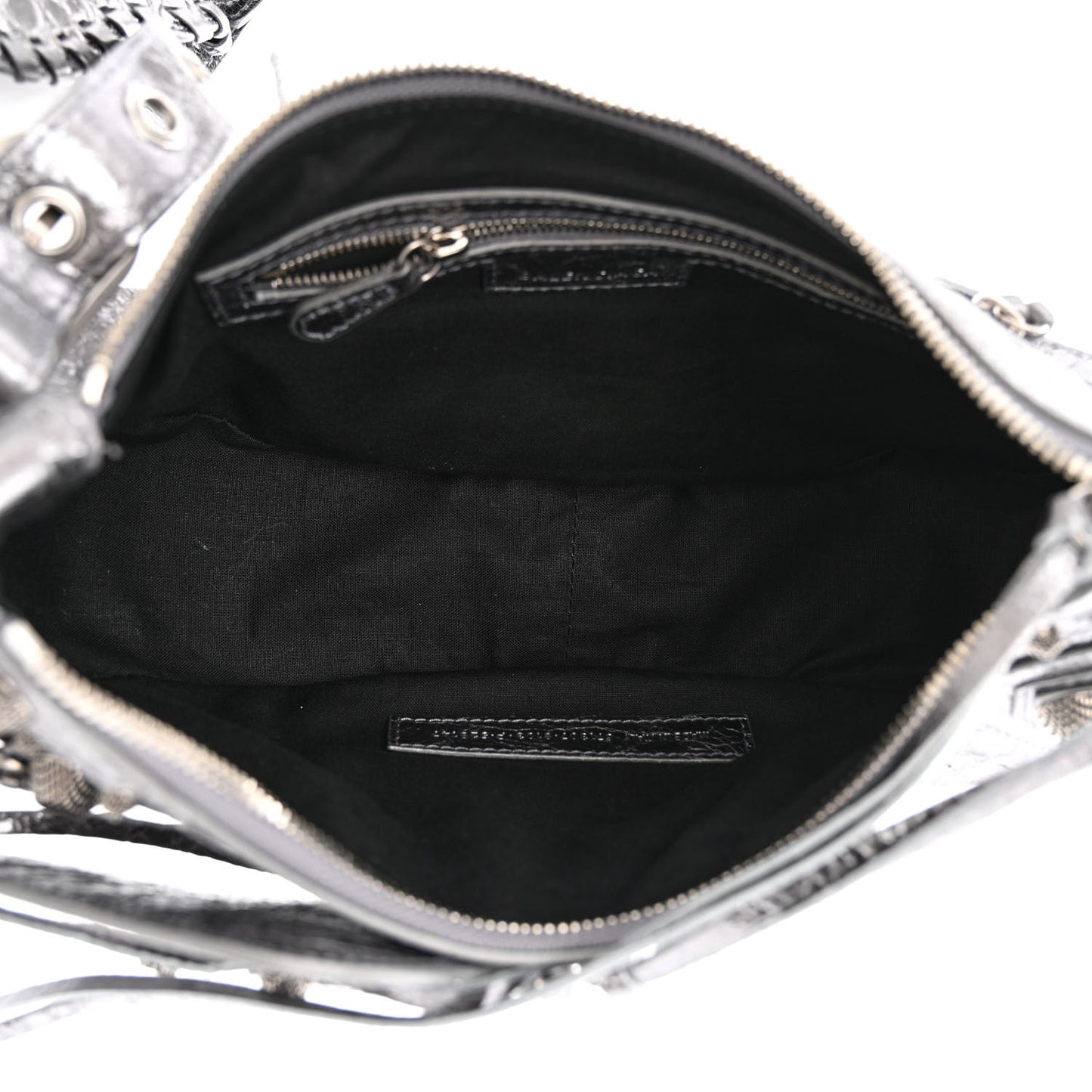 Metallic Agneau Arena Small Le Cagole Shoulder Bag Silver