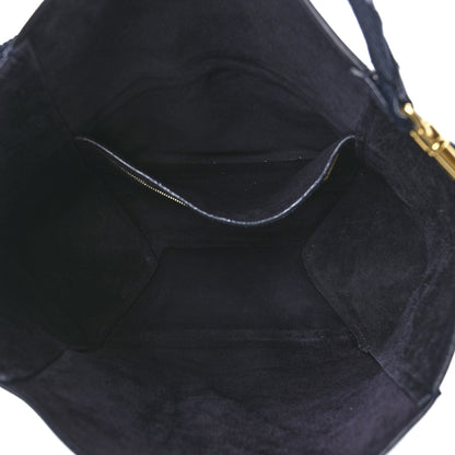 Celine Soft Grained Calfskin Sangle Bucket Bag Navy Blue 4 of 10