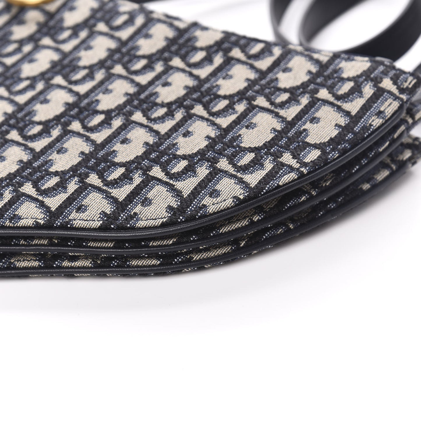 Oblique Saddle Pouch With Strap Navy Blue