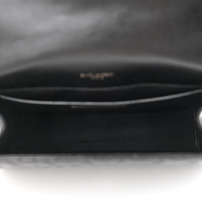 Saint Laurent Grain De Poudre Textured Mixed Matelasse Triquilt Medium Monogram Monochrome Satchel Black 5 of 12