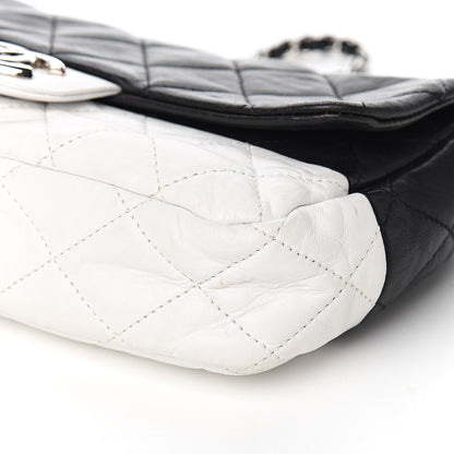 Chanel Lambskin Quilted Medium Flap Black White 9 of 10