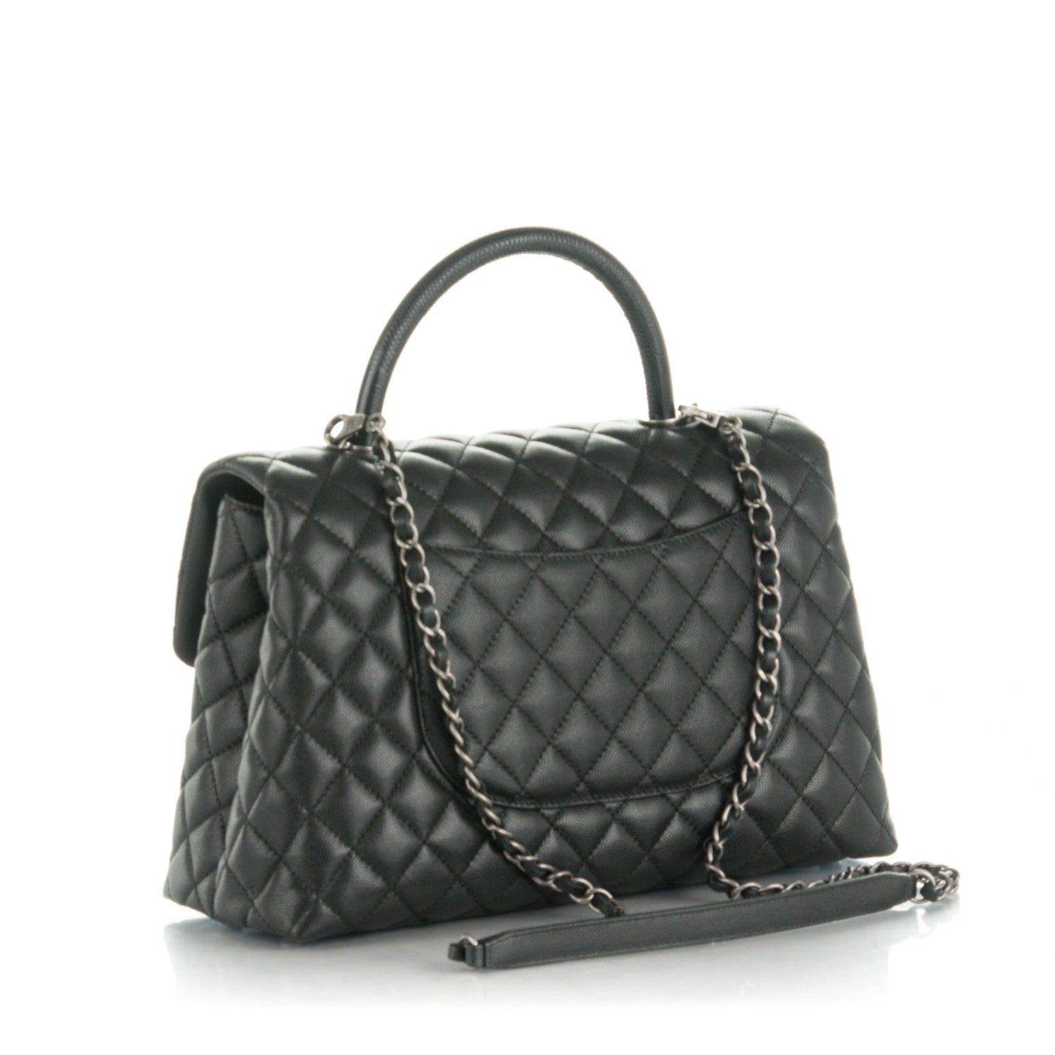 Chanel Caviar Quilted Medium Coco Handle Flap Black 4 of 9