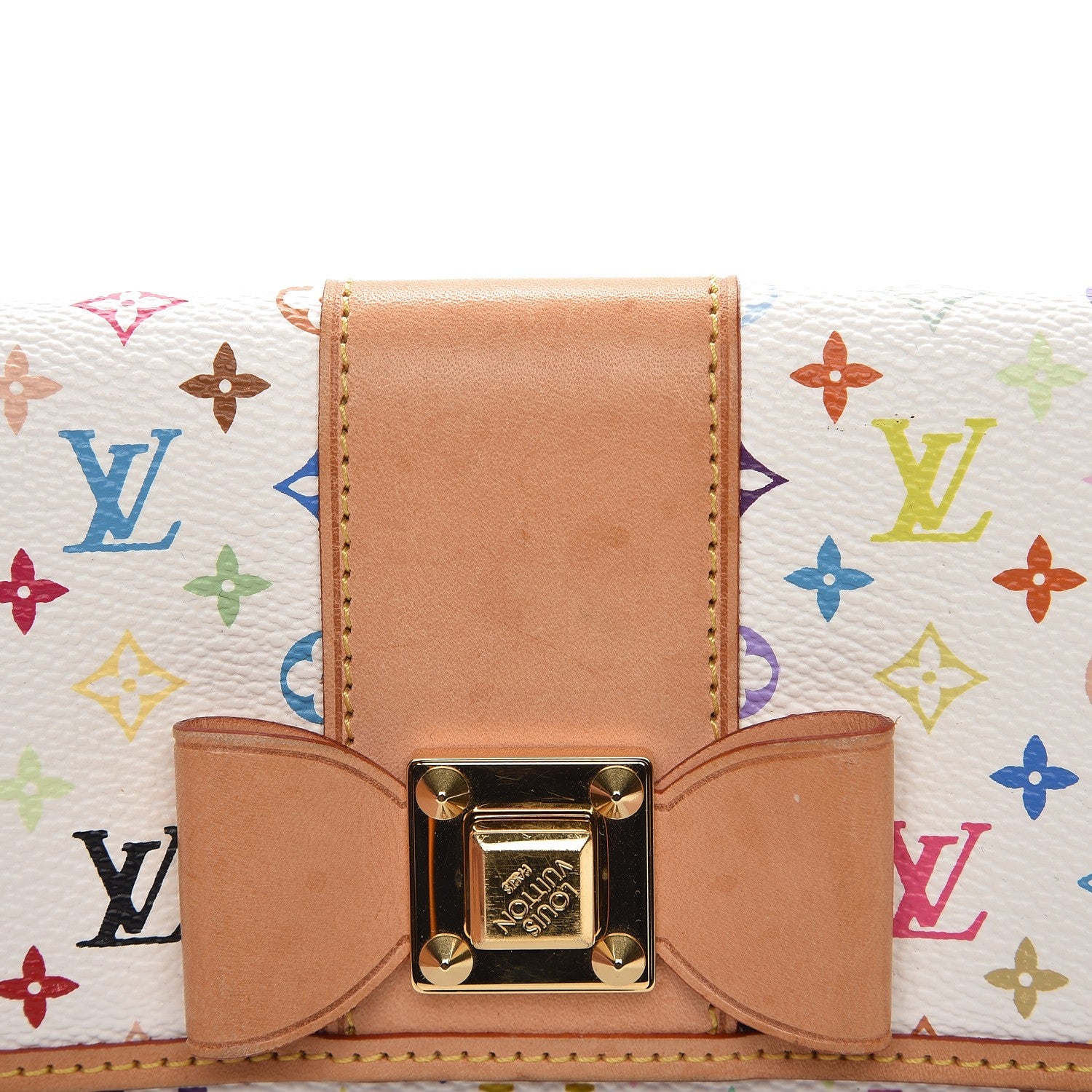 Louis Vuitton Monogram Multicolor Sarah Noeud Wallet White Litchi 7 of 7