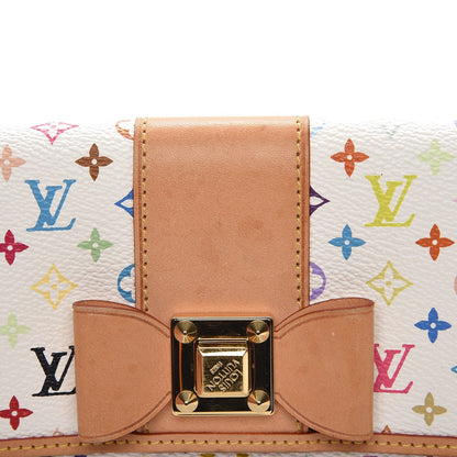 Louis Vuitton Monogram Multicolor Sarah Noeud Wallet White Litchi 7 of 7