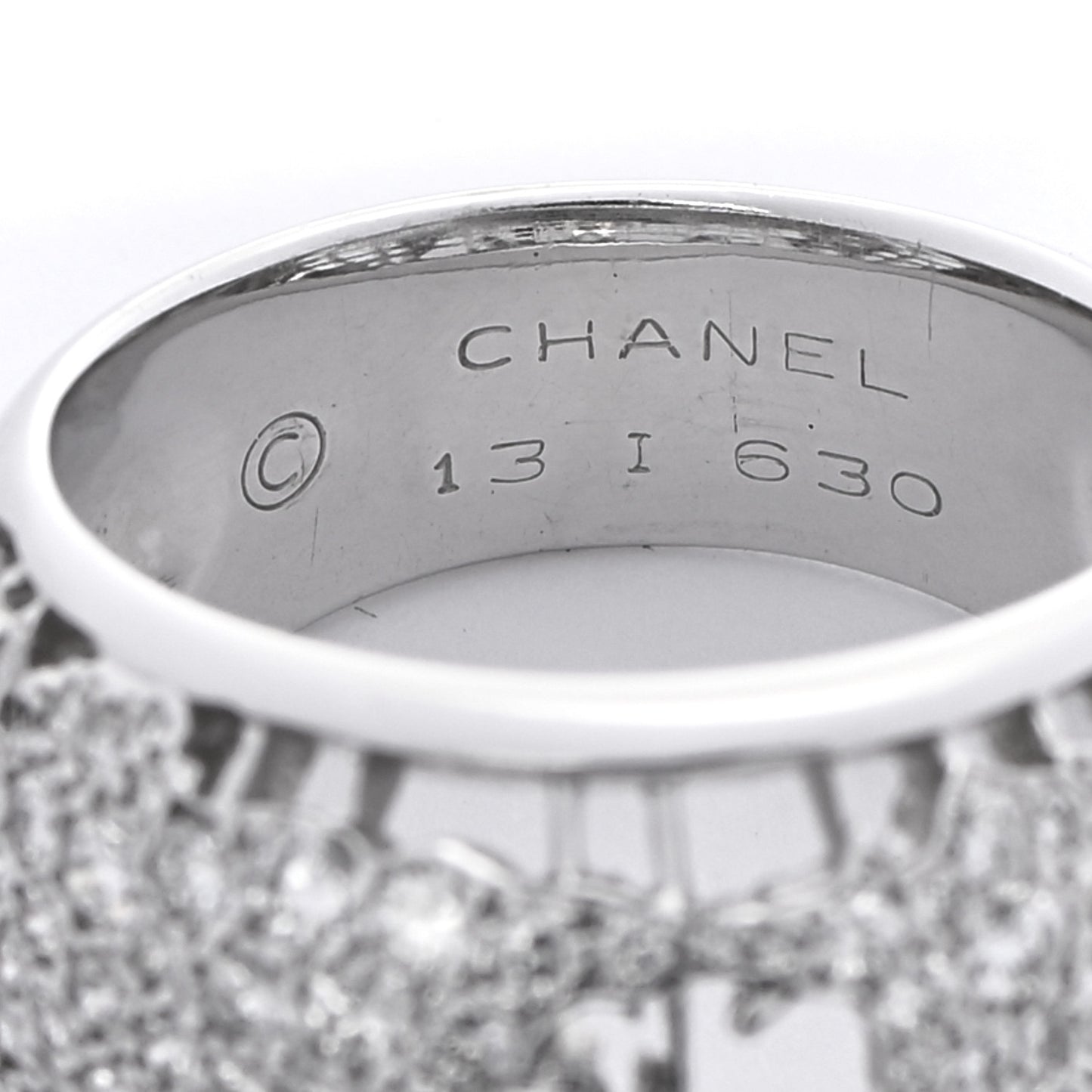 18K White Gold Diamond World Map Ring 56 7.5