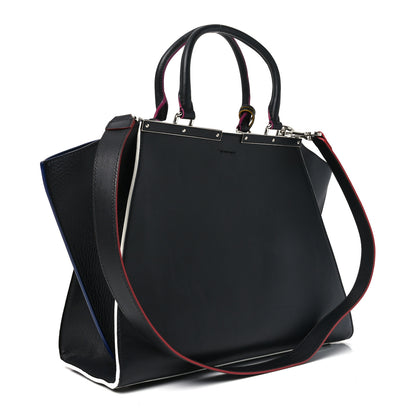 Fendi Vitello Dolce Shiny Nappa Petite 3Jours Tote Black Iris 3 of 11