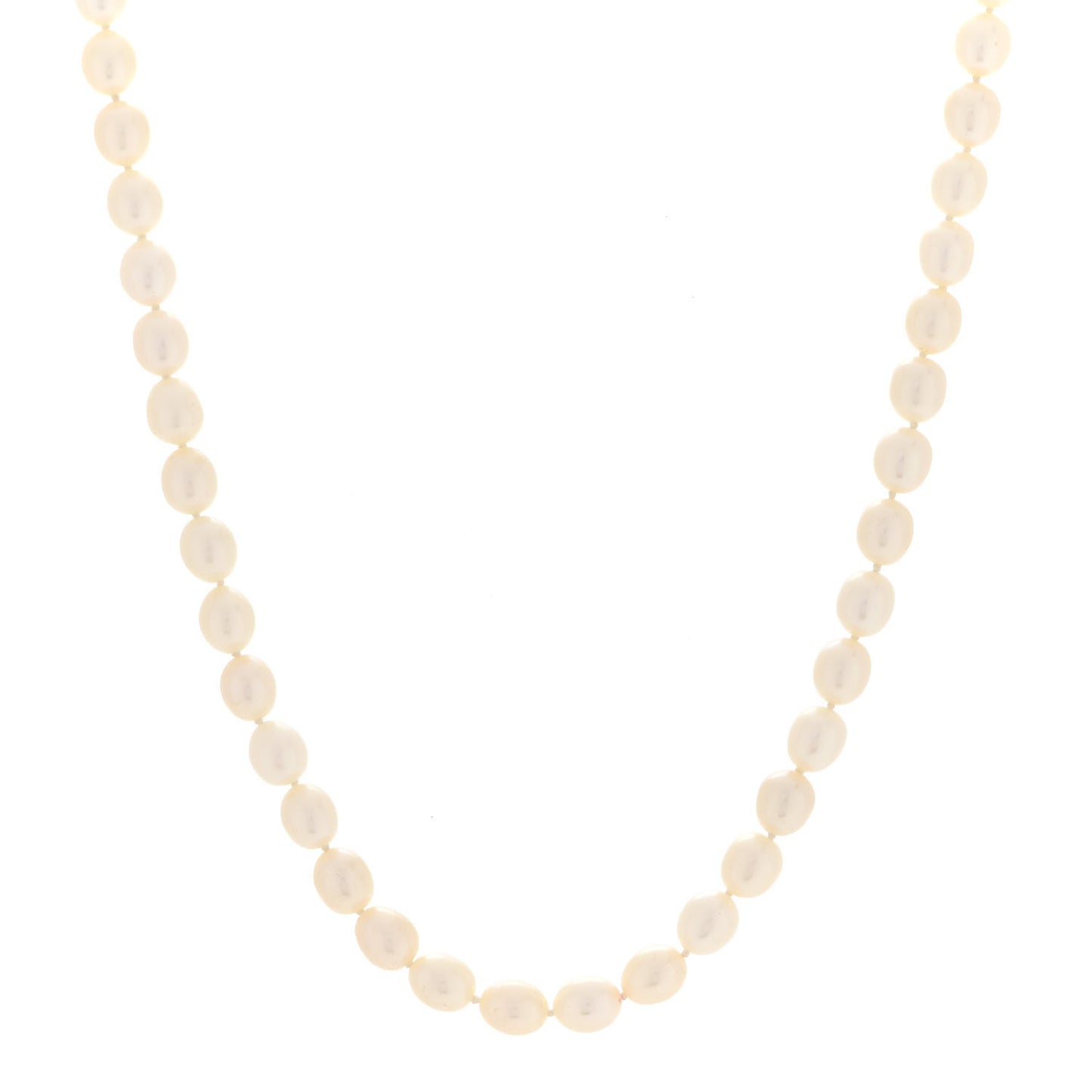 Sterling Silver Pearl Strand Twist Clasp Necklace 16"
