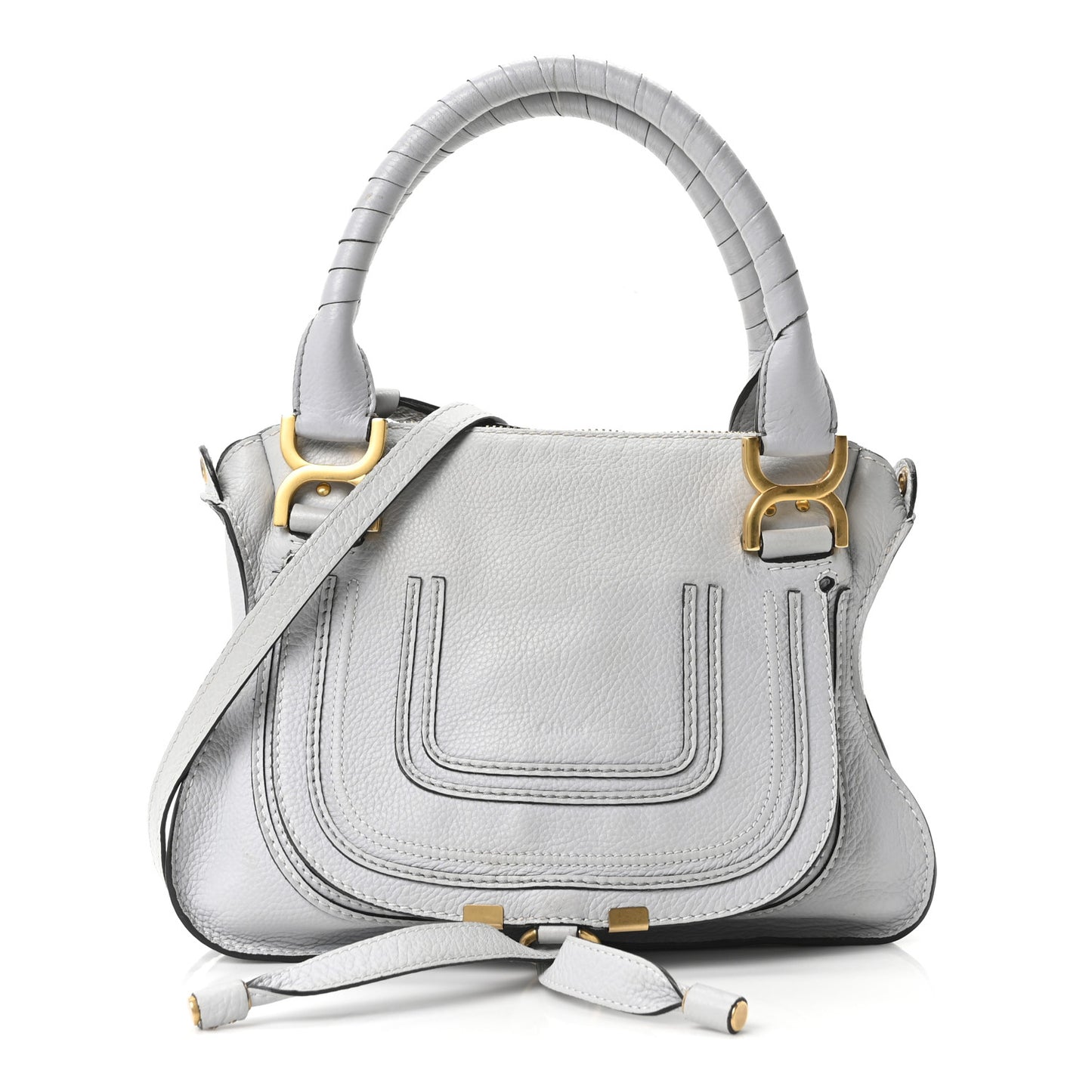 Calfskin Small Marcie Satchel Faded Blue