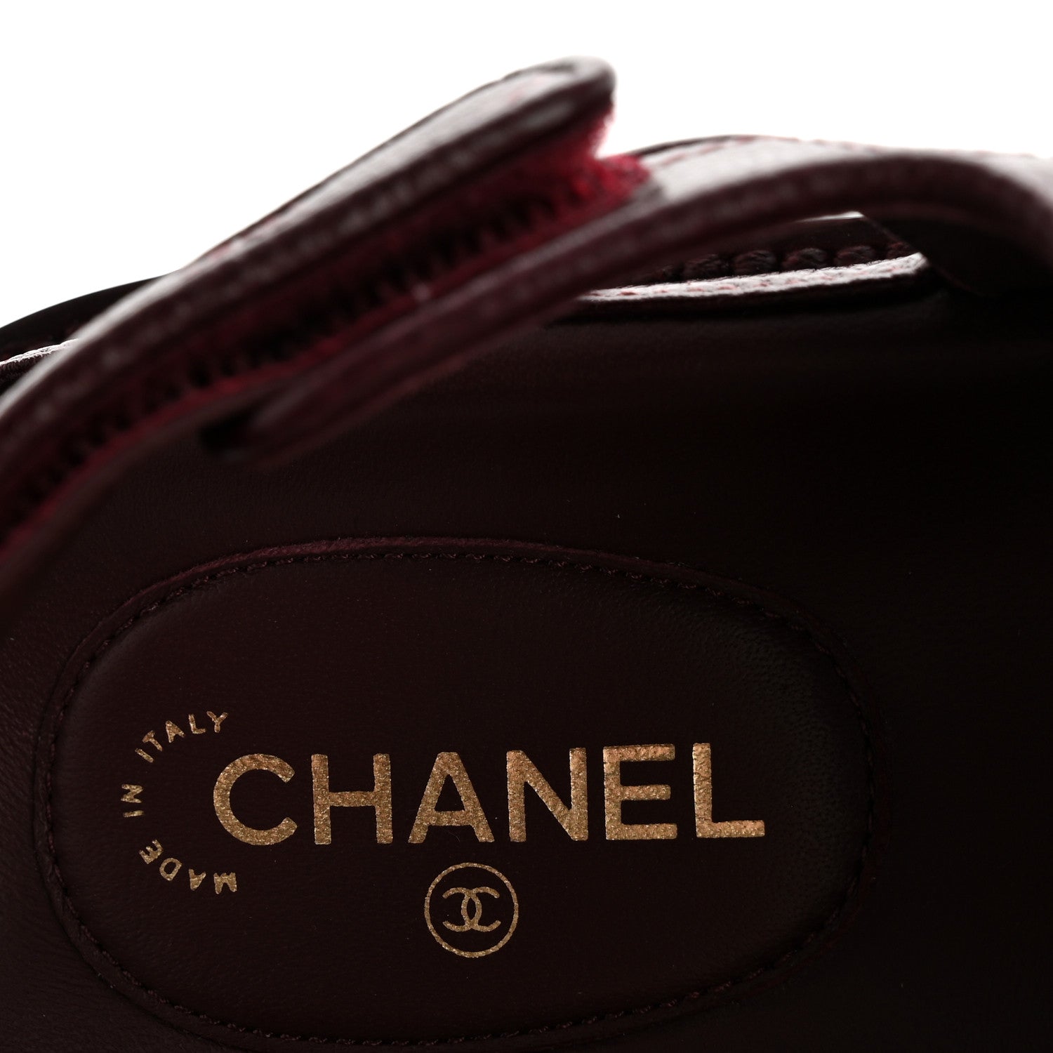 Chanel Grained Calfskin Velcro Dad Sandals 36.5 Maroon 8 of 10
