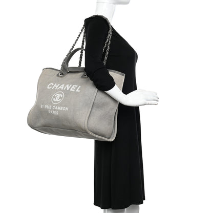Chanel Canvas Large Deauville Tote Grey 2 of 11