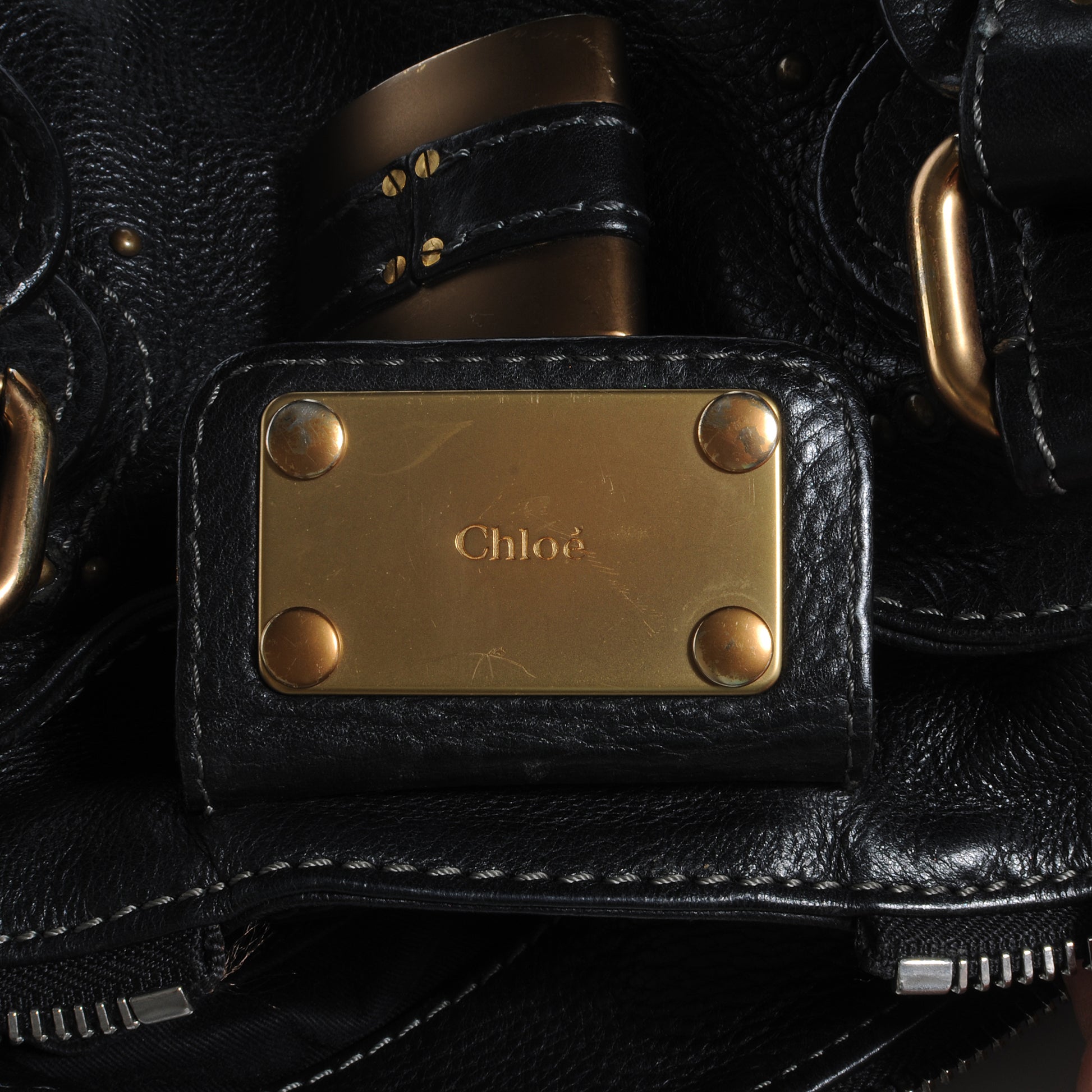 Chloe Leather Medium Paddington Satchel Black 7 of 8