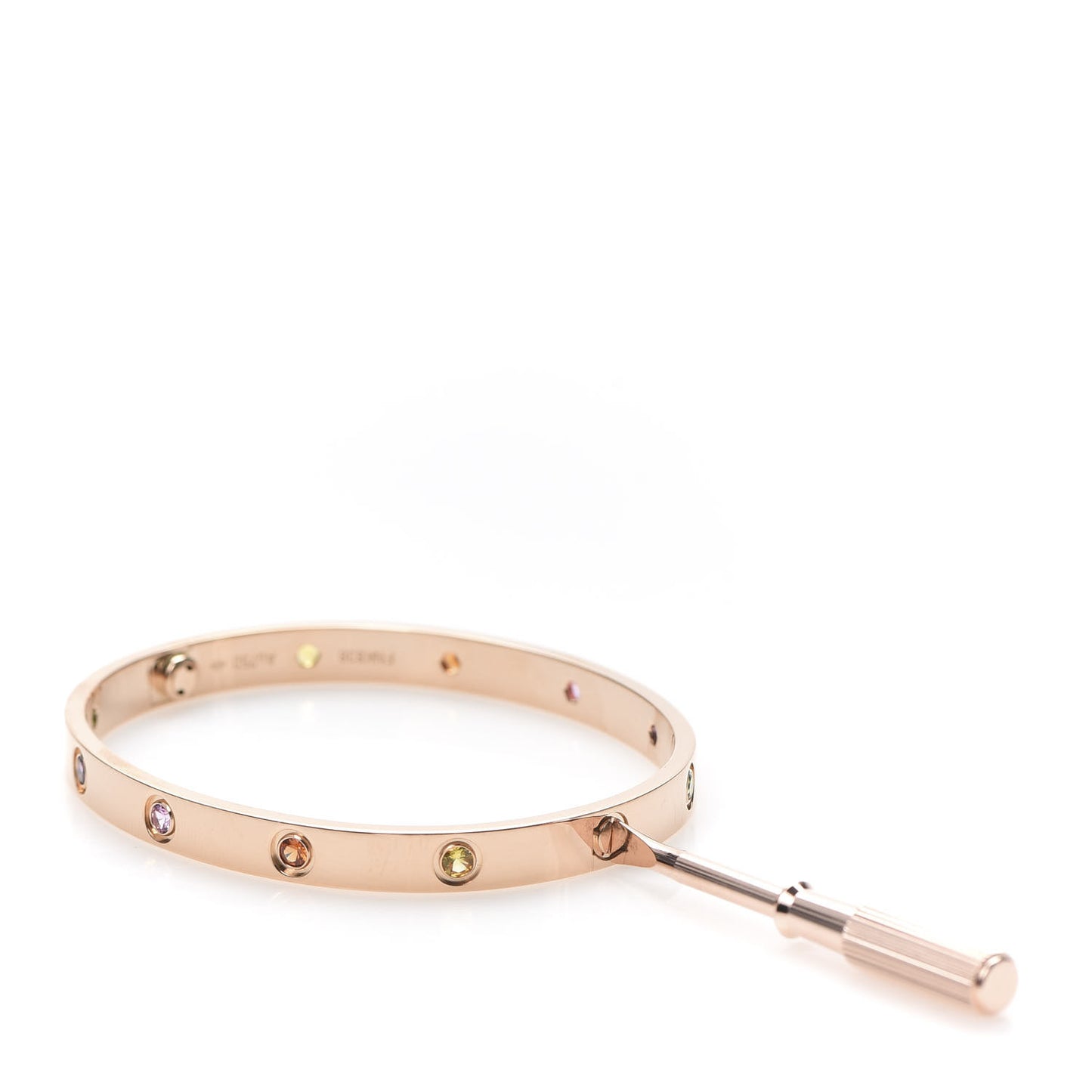 18K Pink Gold Sapphire Garnet Amethyst LOVE Bracelet 18