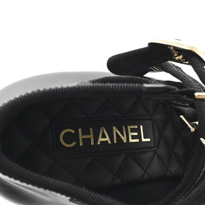 Chanel Lambskin Grosgrain Metal Mary Jane Pumps 39 Black 8 of 10