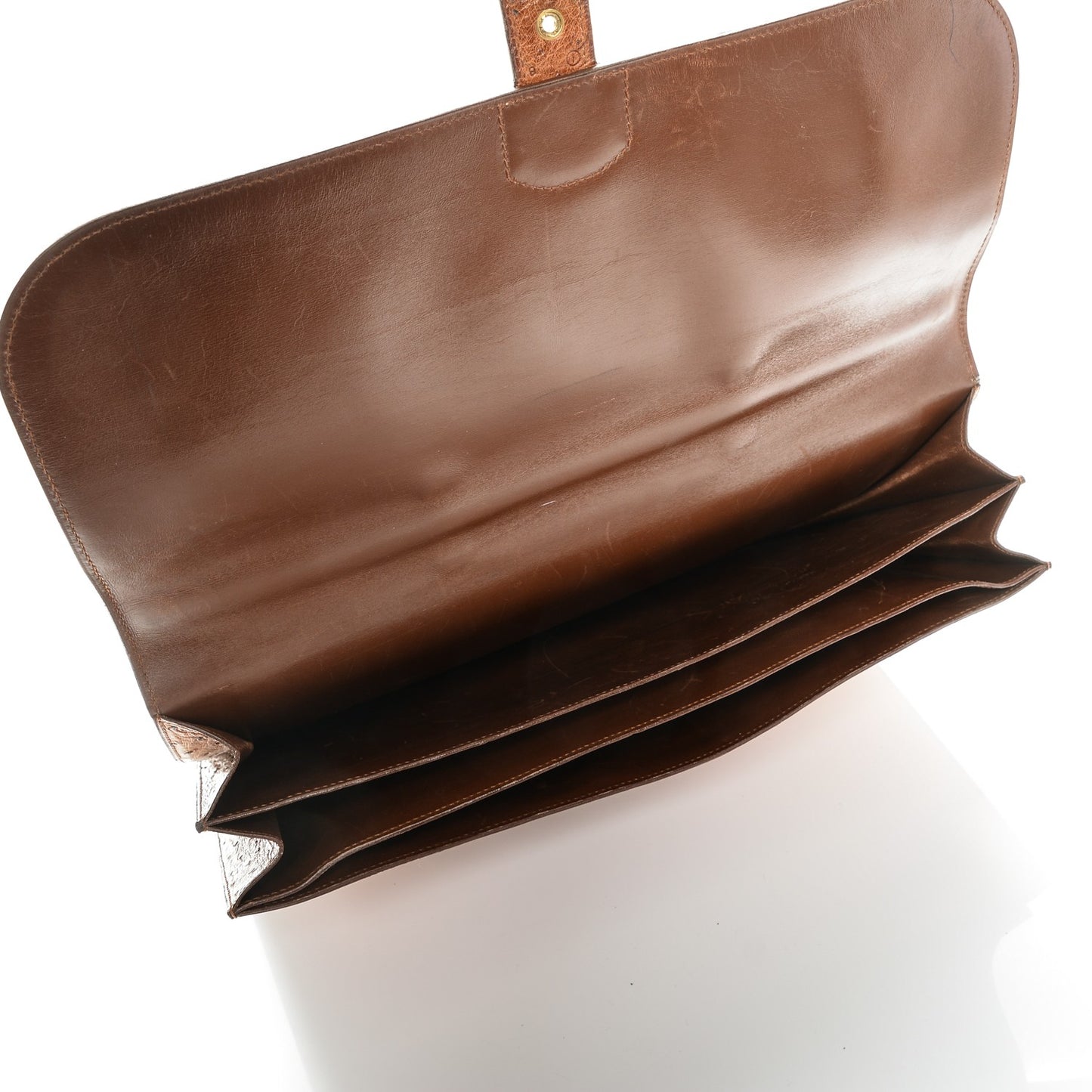 Ostrich Sac a Depeche Briefcase Gold