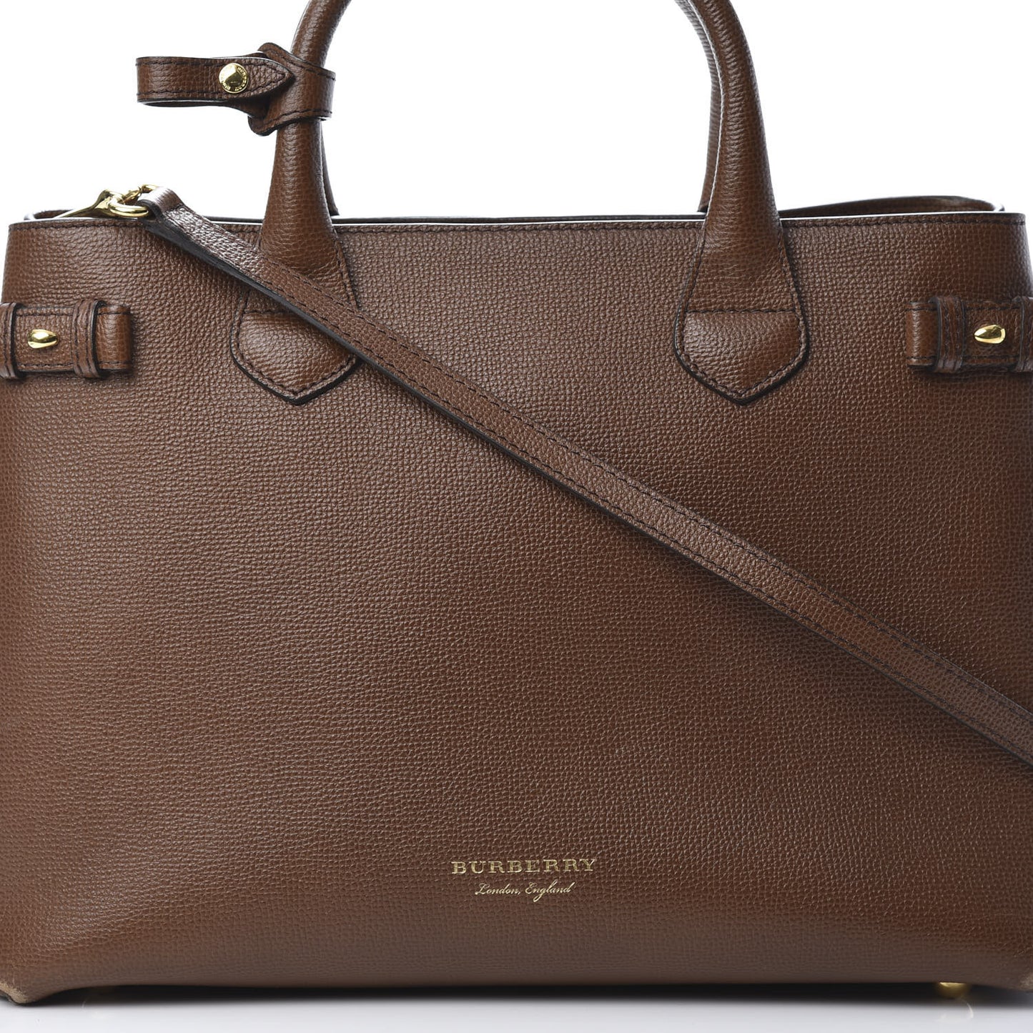Grainy Calfskin House Check Medium Banner Tote Tan