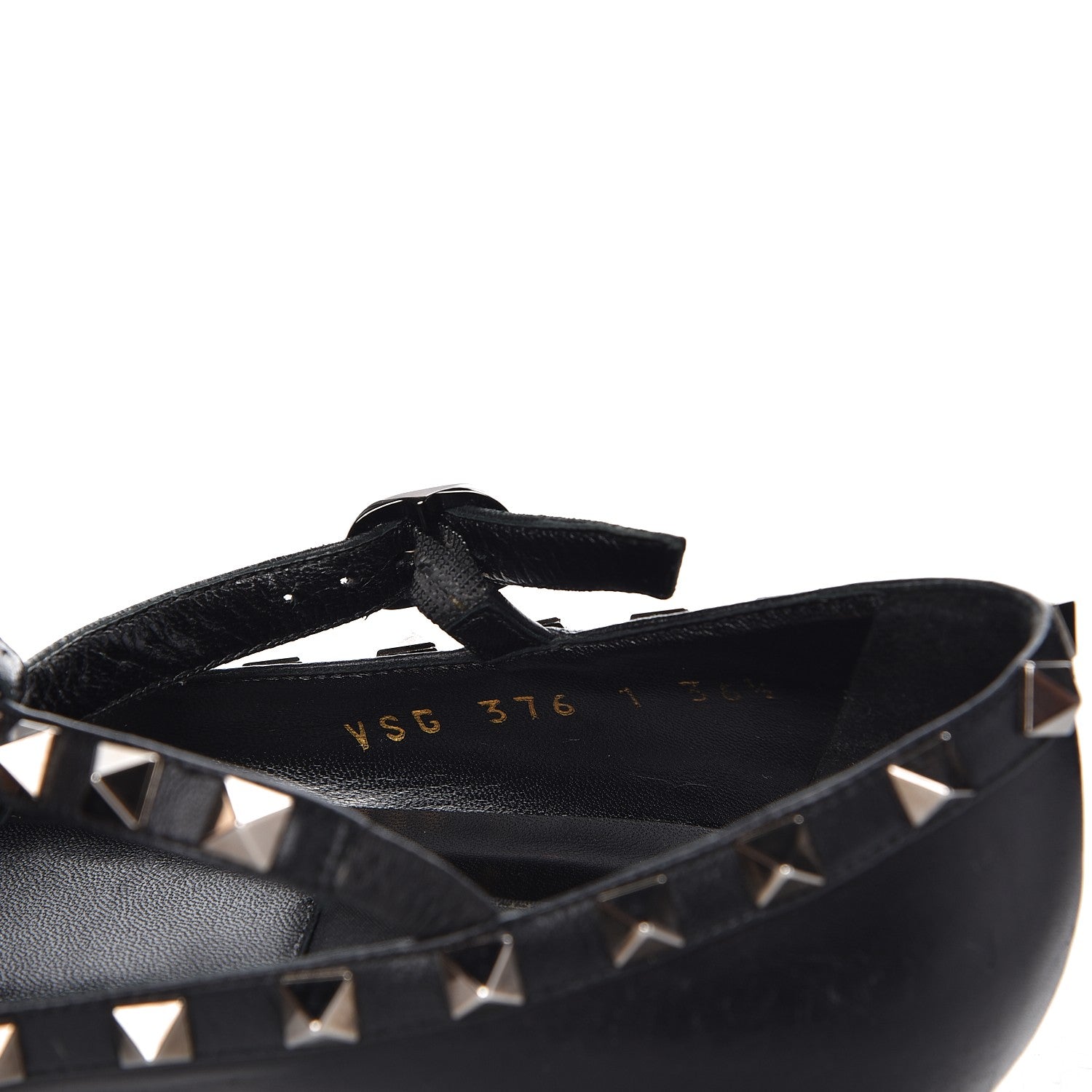 Valentino Garavani Nappa Rockstud Cage Ballerina Flats 36.5 Black 8 of 16