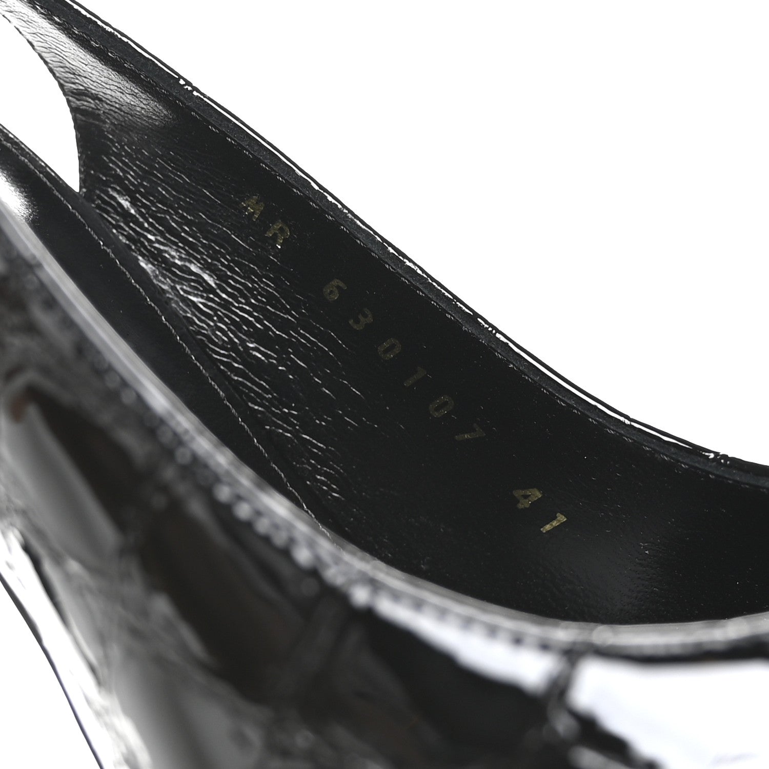 Saint Laurent Patent Crocodile Embossed Opyum 110 Slingback Pumps 41 Black 8 of 9