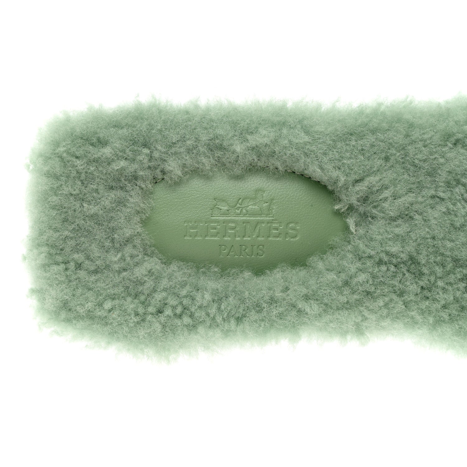 Hermes Woolskin Oran Sandals 39 Vert D’Eau 7 of 8