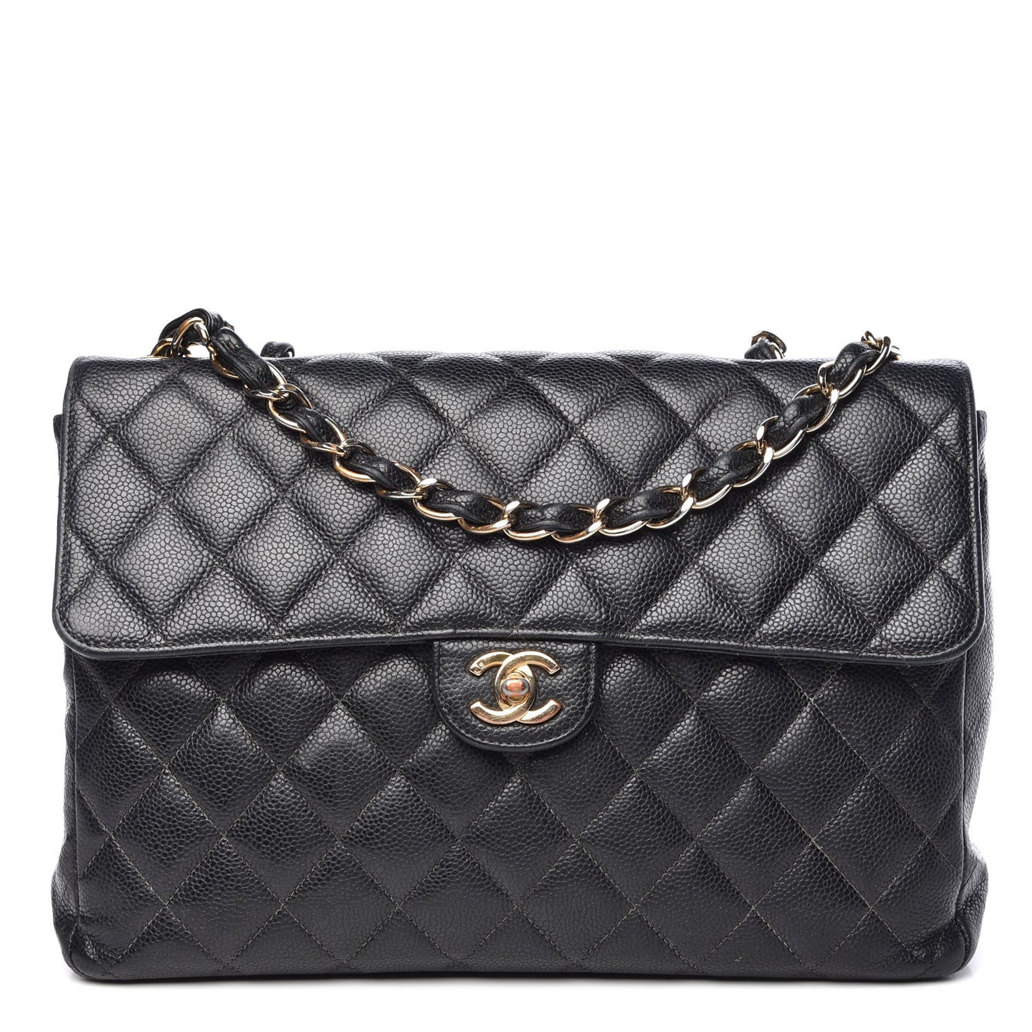Caviar Quilted Jumbo Single Flap Black