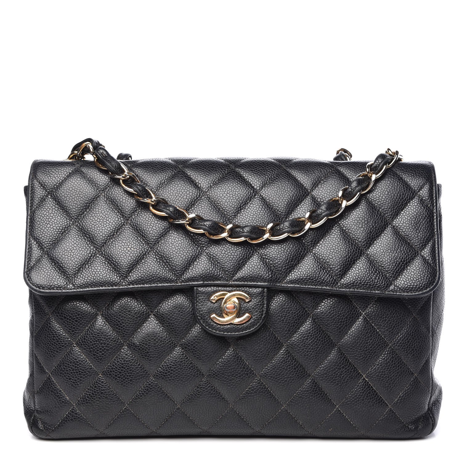 Chanel Caviar Quilted Jumbo Single Flap Black 1 of 15