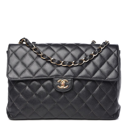 Chanel Caviar Quilted Jumbo Single Flap Black 1 of 15