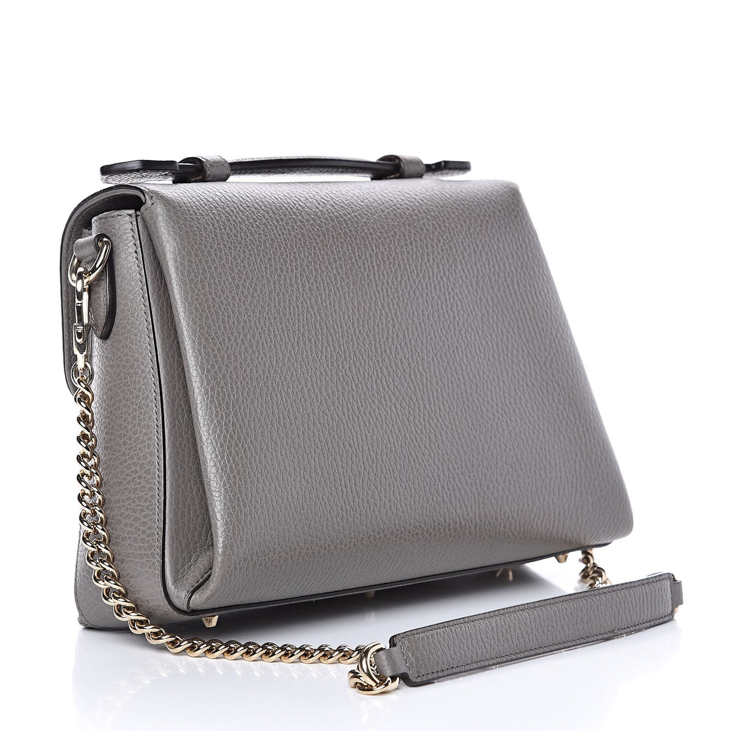 Dollar Calfskin Interlocking G Top Handle Shoulder Bag Loess