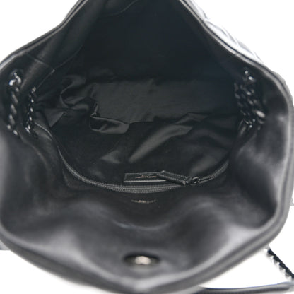 Saint Laurent Lambskin Quilted Monogram Monochrome Medium Loulou Puffer Chain Satchel Black 5 of 11