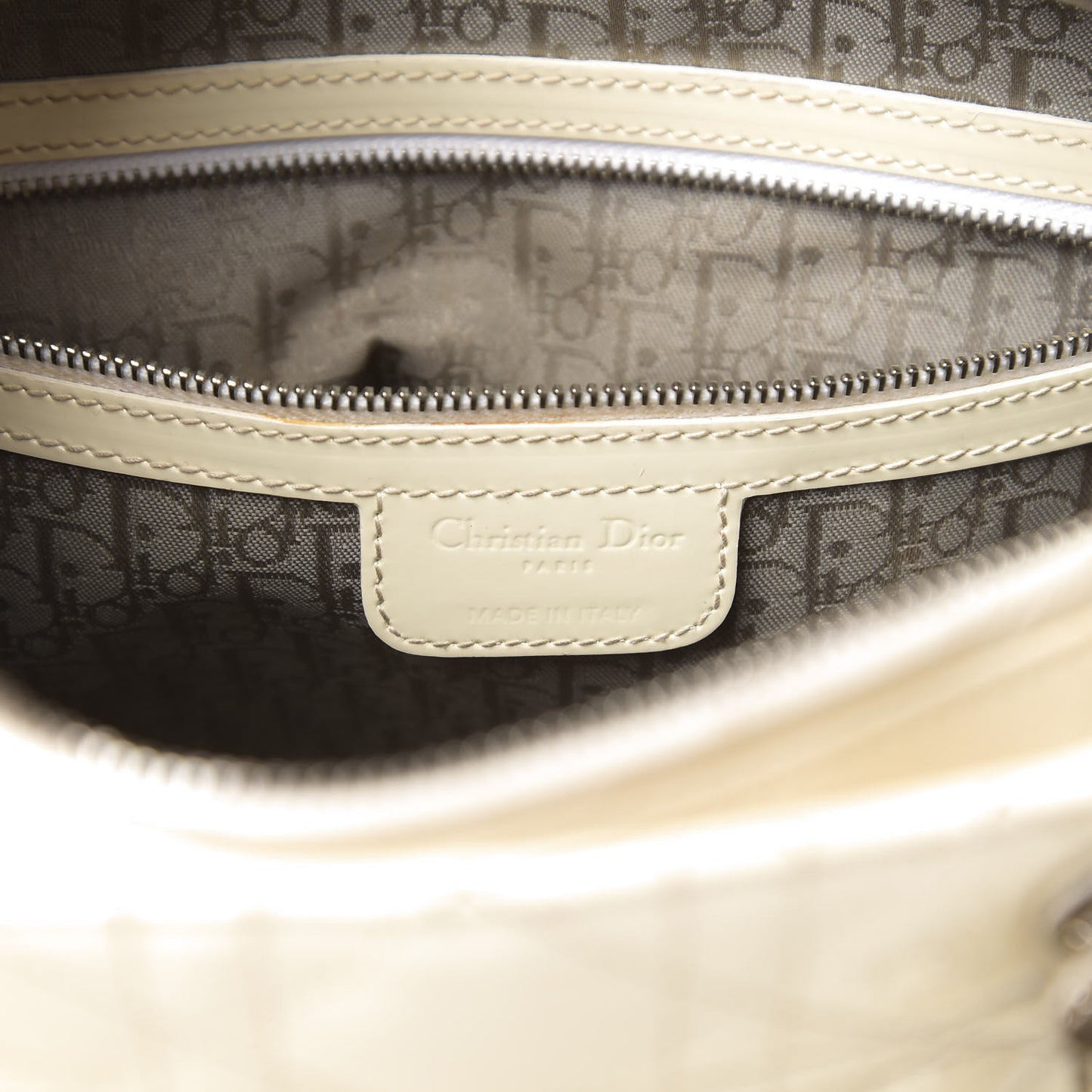 Patent Cannage Large Lady Dior White