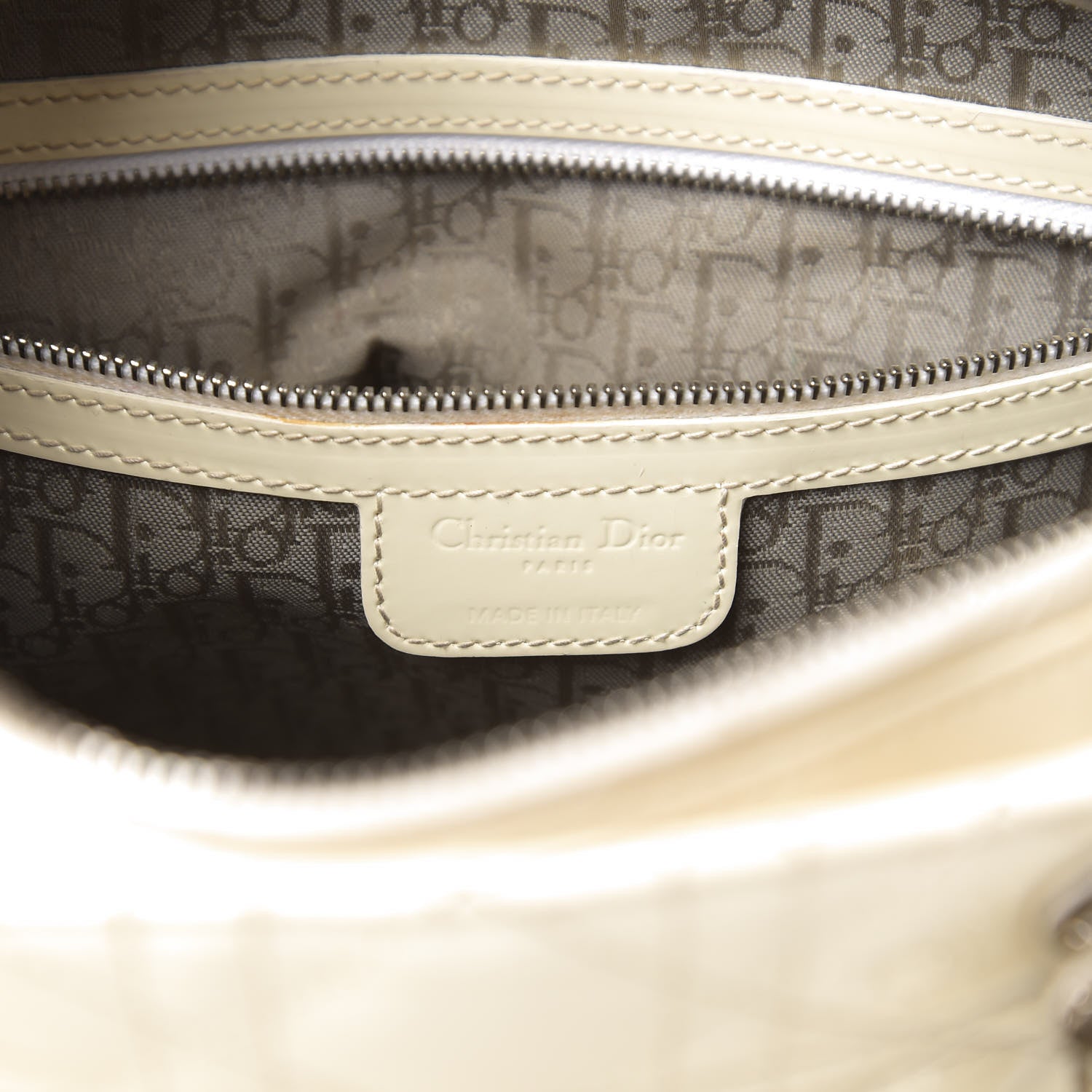 Christian Dior Patent Cannage Large Lady Dior White 6 of 14