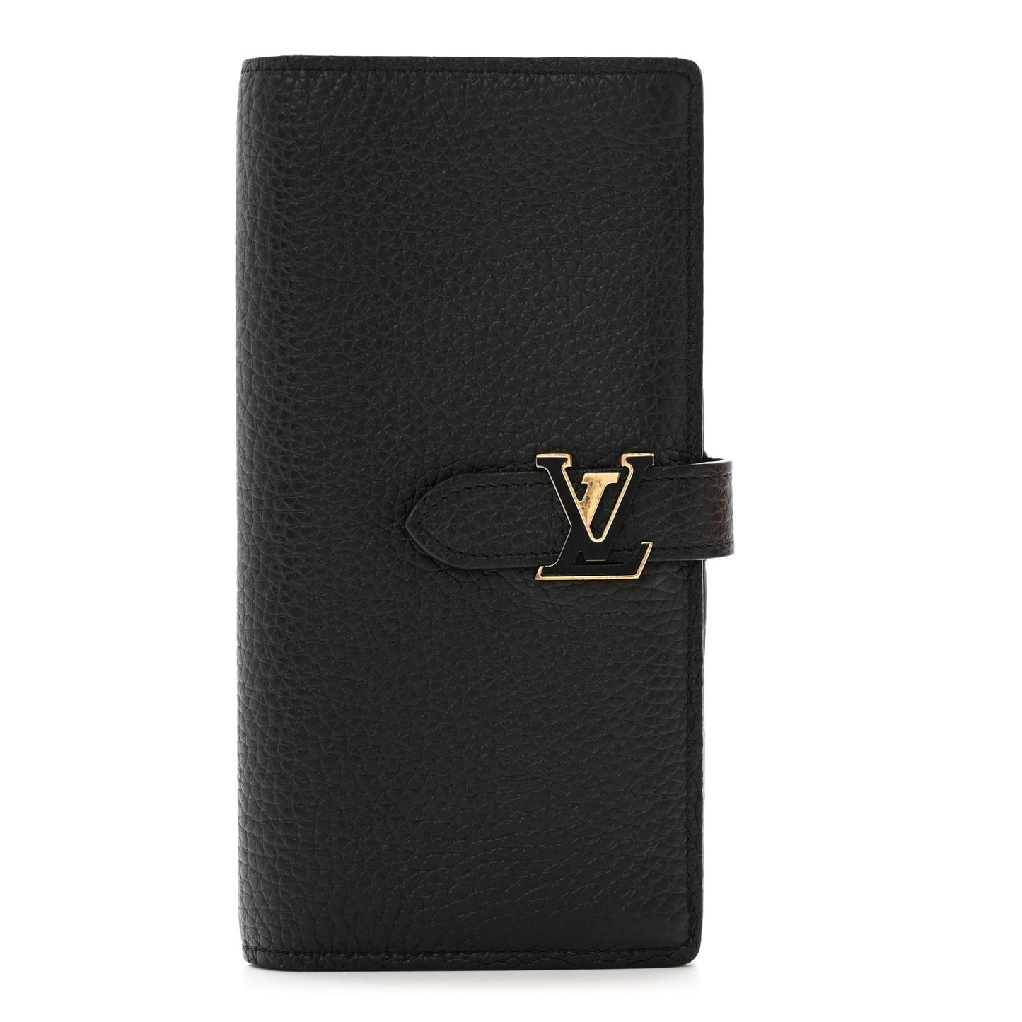 Taurillon LV Vertical Capucines Wallet Black Arizona