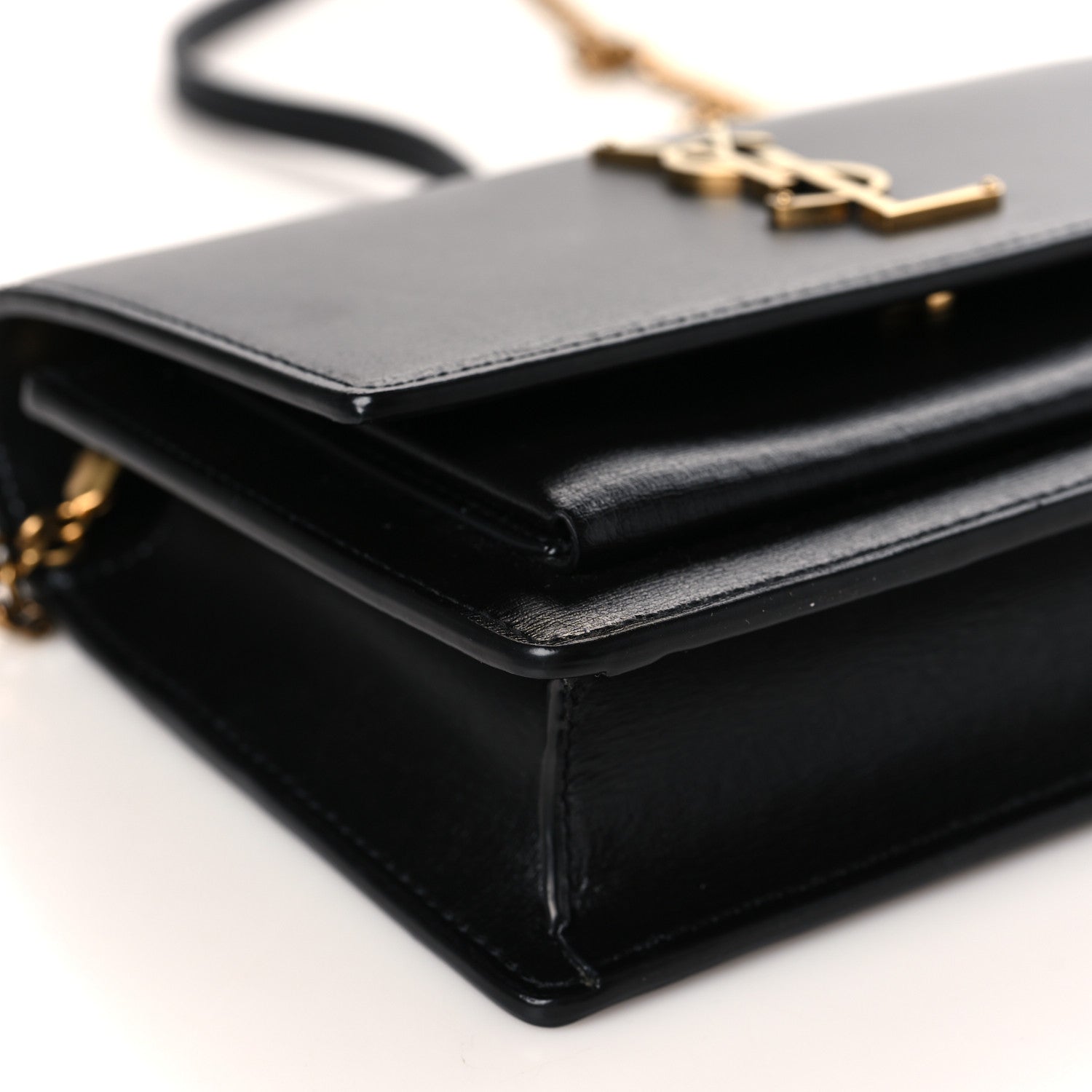 Saint Laurent Calfskin Monogram Sunset Chain Wallet Black 7 of 8