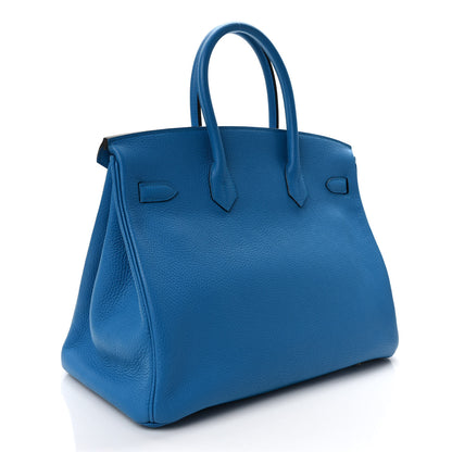 Hermes Taurillon Clemence BIRKIN 35 Bleu Zanzibar 3 of 8