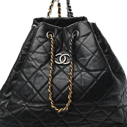 Chanel Aged Calfskin Quilted Gabrielle Backpack Black 10 of 10