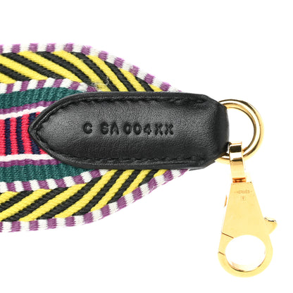 Hermes Toile Swift 50mm Sangle Cavale Shoulder Strap Multicolor Black 4 of 5