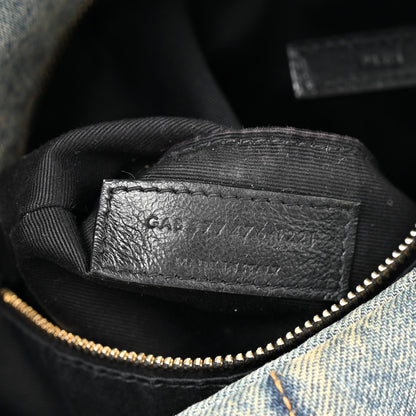 Saint Laurent Denim Quilted Small Loulou Puffer Monogram Chain Satchel Blue Cinnamon 6 of 11