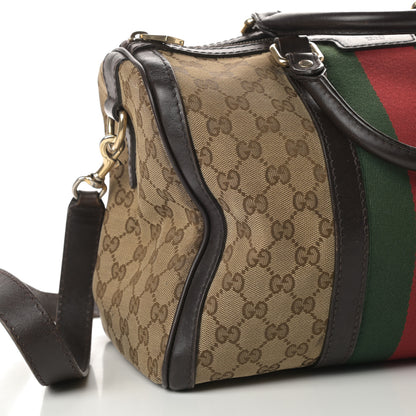 Gucci Monogram Vintage Web Medium Boston Dark Brown 20 of 22
