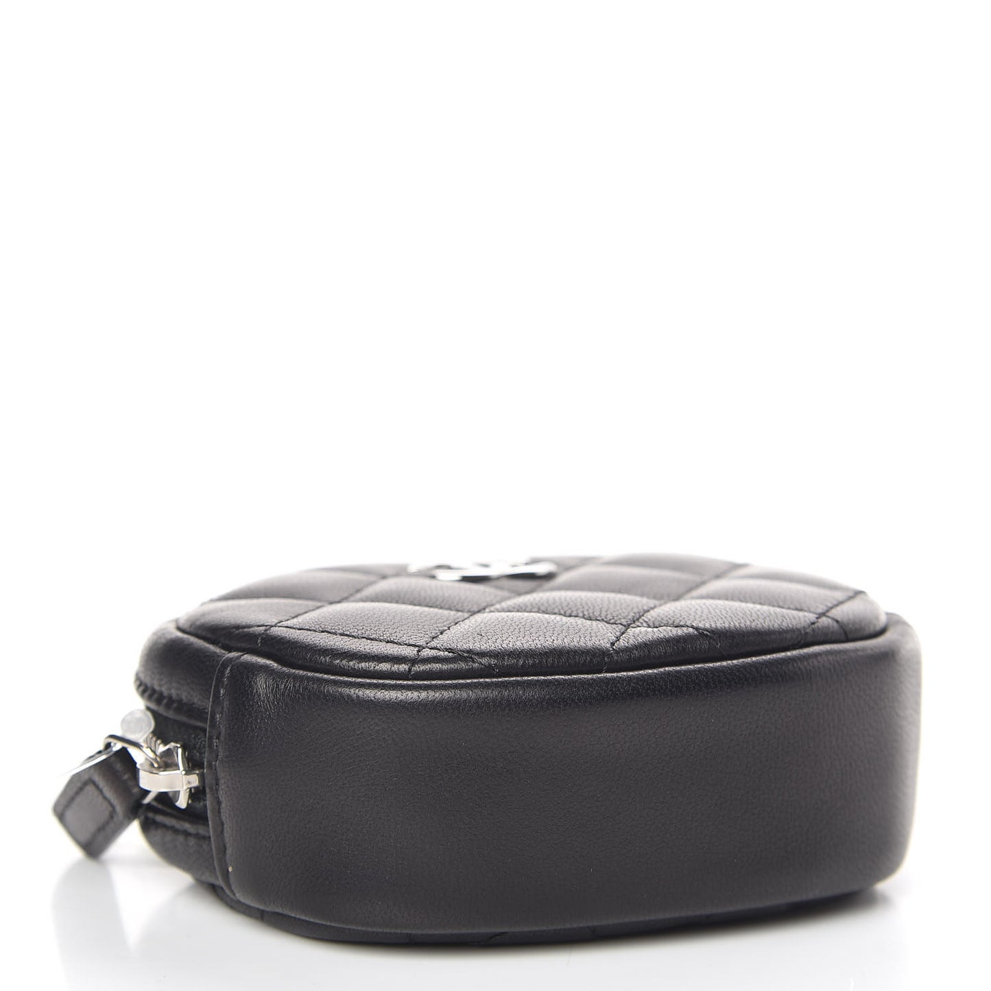 Lambskin Quilted Zip Around Classic Coin Purse Black