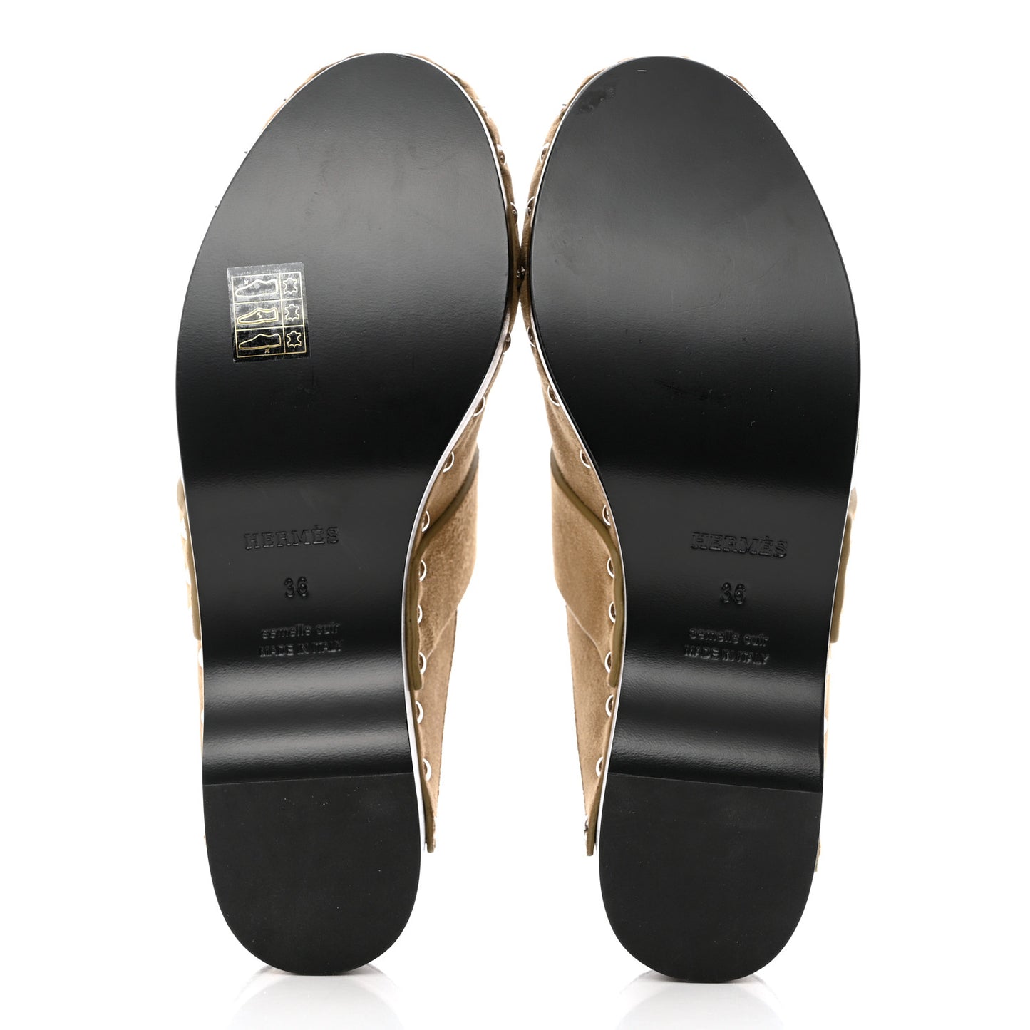Suede Goatskin Calya Mules 36 Beige Gobi