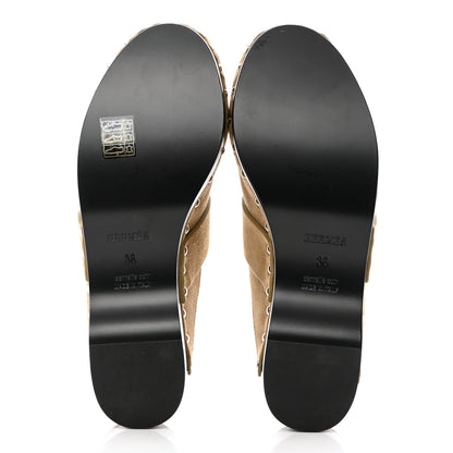 Hermes Suede Goatskin Calya Mules 36 Beige Gobi 5 of 7