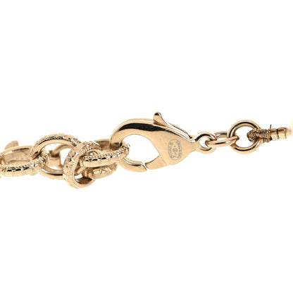 Chanel Resin Pearl Crystal Flora On Ice Necklace Golden Pearly White Transparent 4 of 5